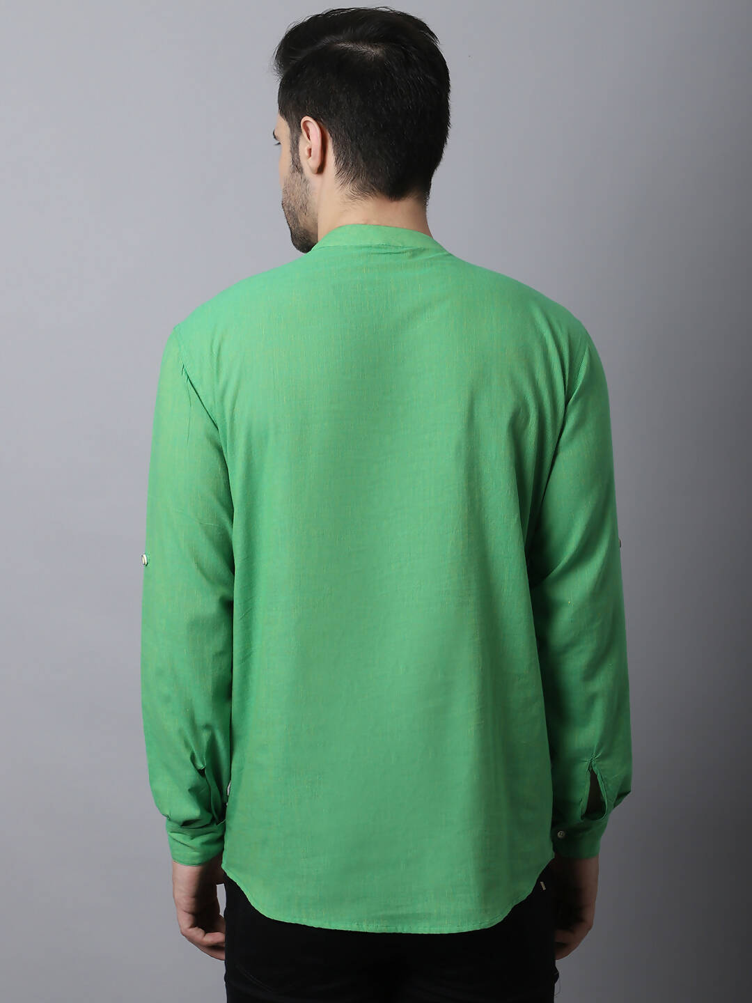 Even Apparels Green Pure Cotton Men's Kurta With Side Placket | Grocsy