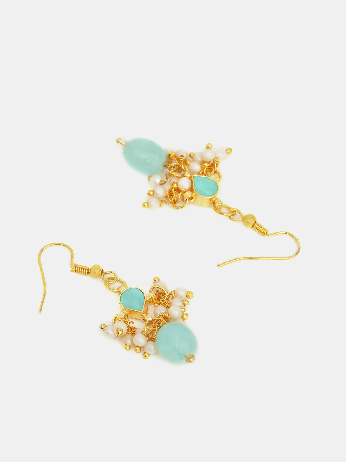 Ruby Raang Traditional Green Drop Maang Tikka And Earrings | Grocsy