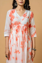 Joban Fashion Peach Tie & Dye Kurta Pant Set | Grocsy