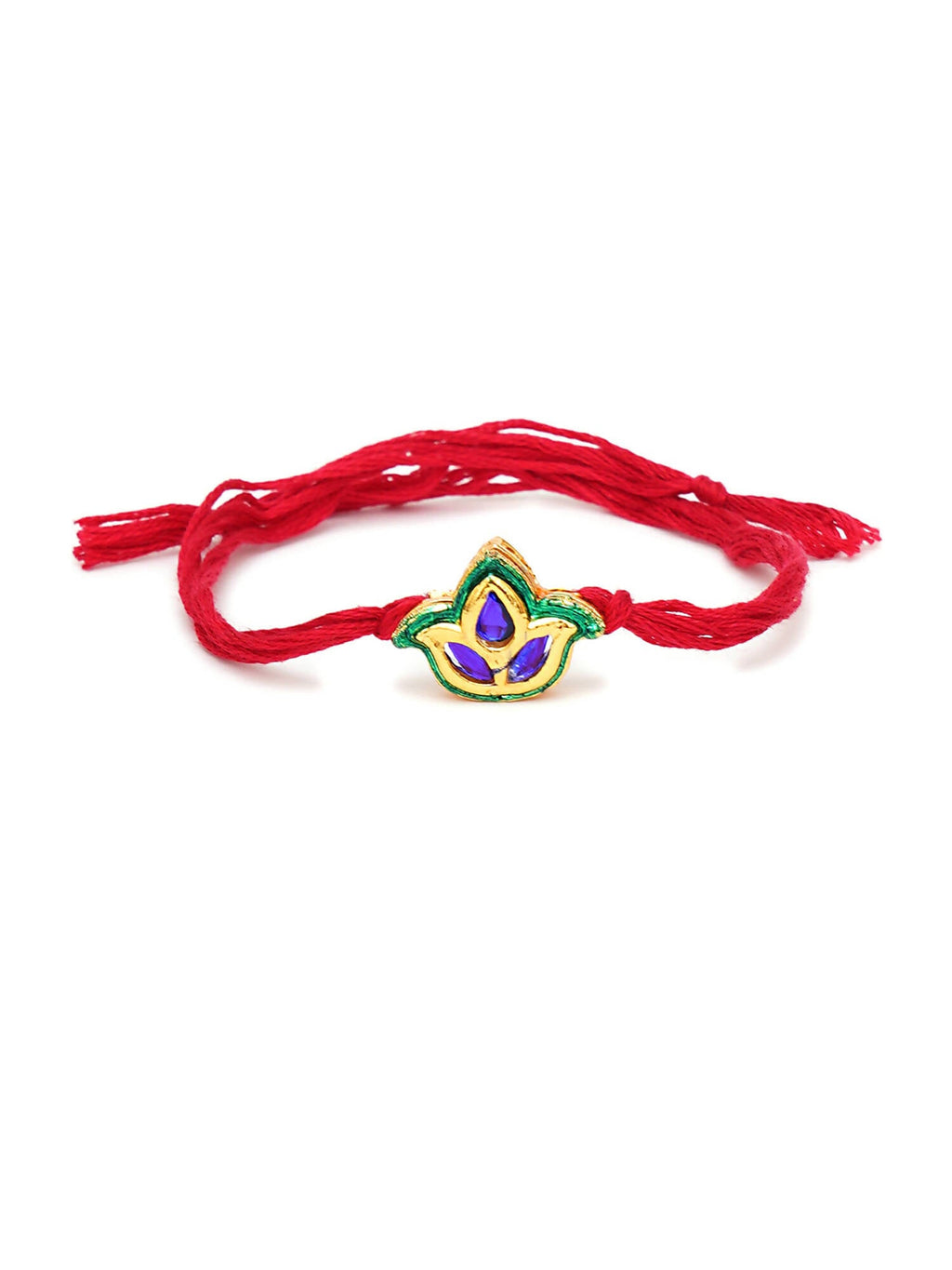 Designer kundan Rakhi - Ruby Raang | Grocsy