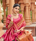 Jyoti Fashion Women's Mustard Soft Banarasi Silk Zari Woven Saree with Blouse | Grocsy