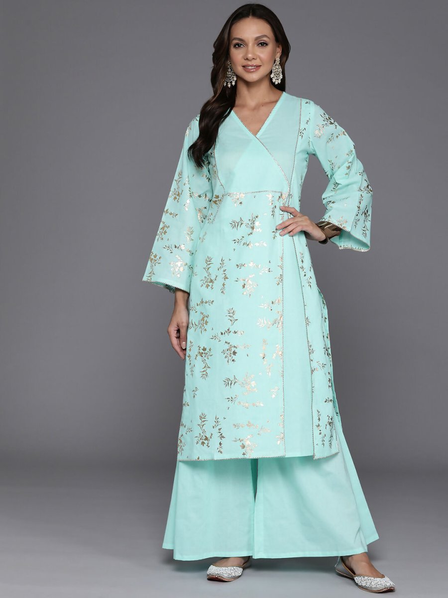 Ahalyaa Women's Traditional wear Kurta Set - Summer Blue | Grocsy