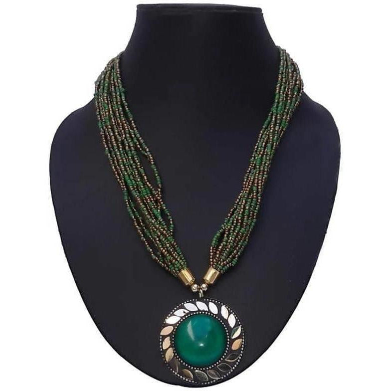 MS Fashion India Latest Design Green Color Necklace For Women | Grocsy