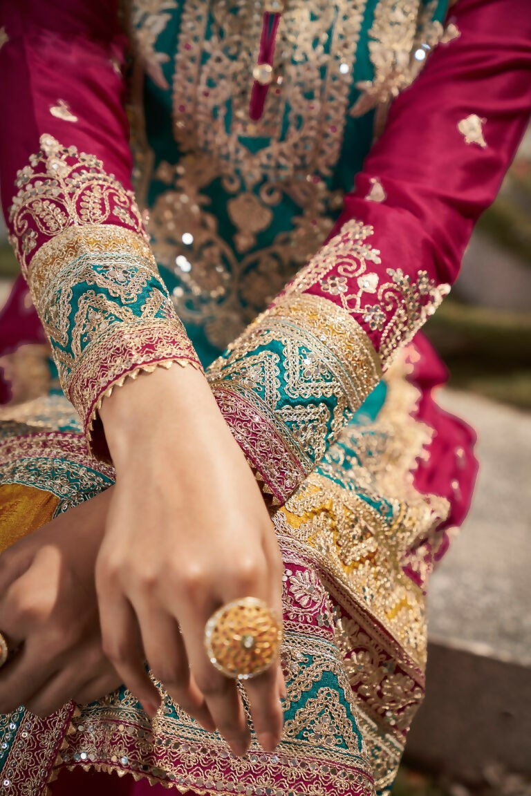 Partywear Designer Firozi Chinon Fabric suit - Shagun | Grocsy
