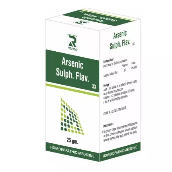 Dr. Raj Homeopathy Arsenic Sulph Flav Tablets | Grocsy