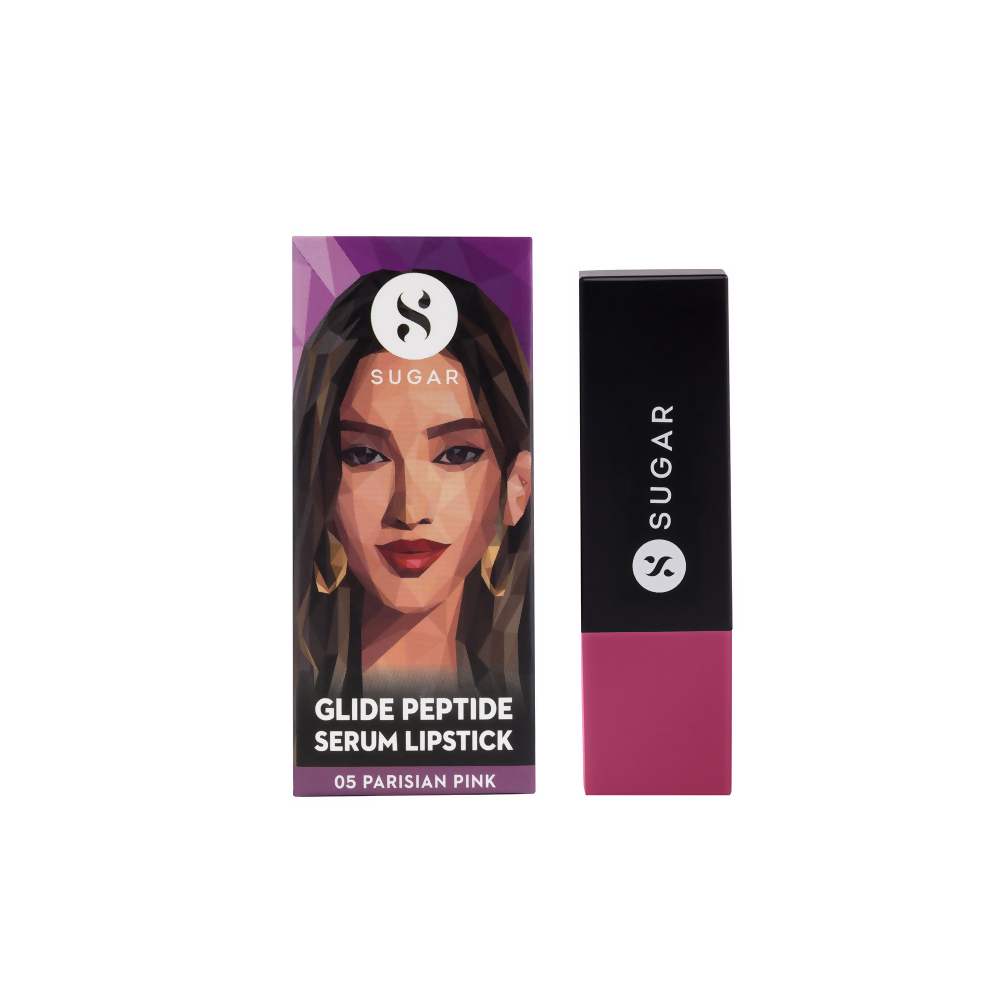 SUGAR Glide Peptide Serum Lipstick with Vitamin E - 05 Parisian Pink | Grocsy