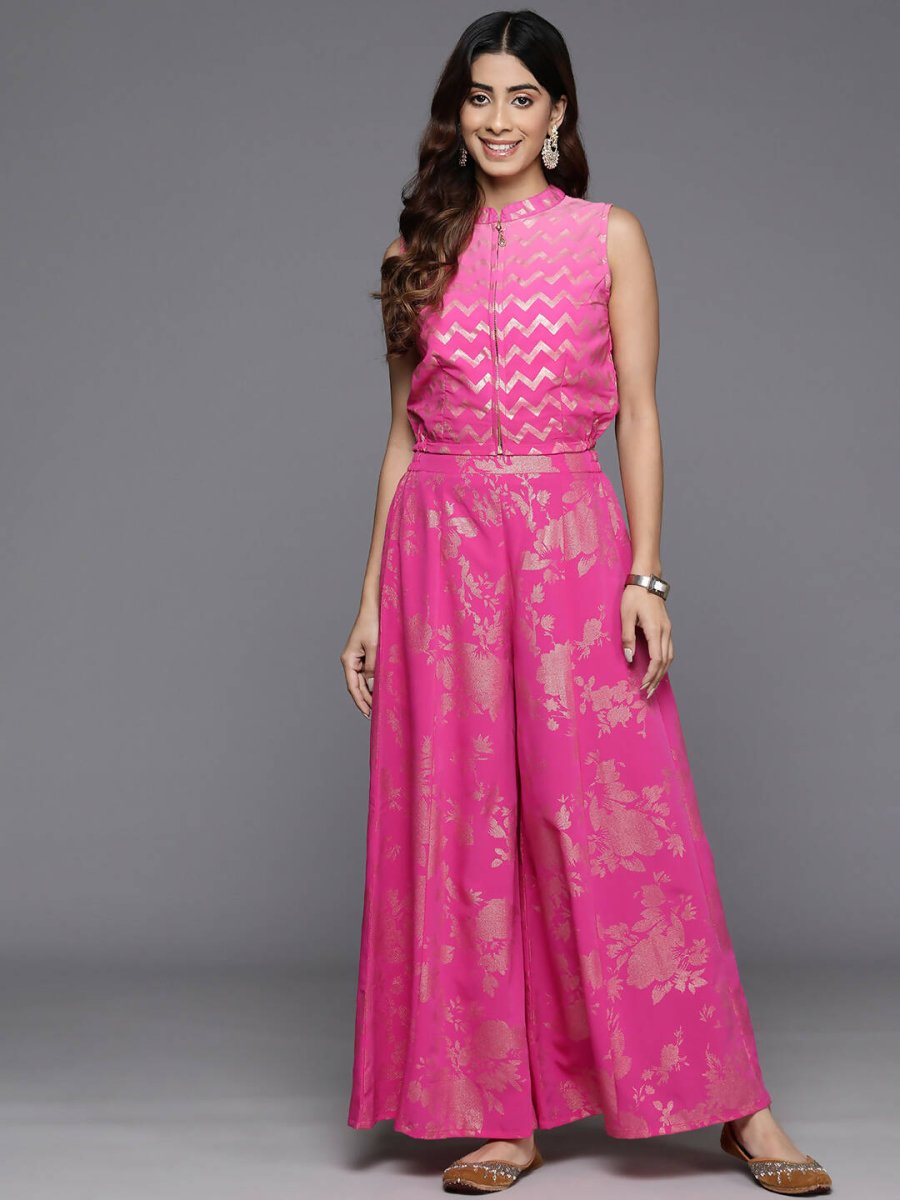 Ahalyaa Women's Traditional Wear Co-ods - Pink | Grocsy