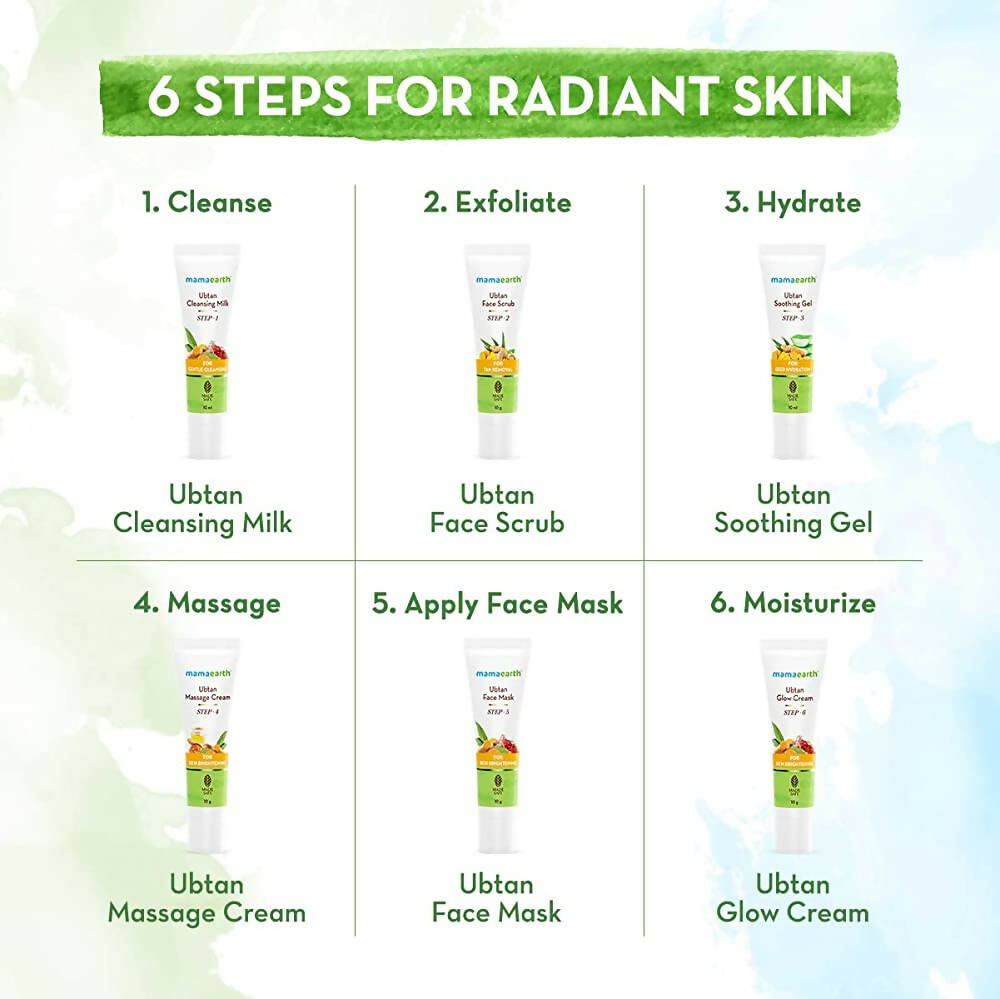 Mamaearth Ubtan Facial Kit with Turmeric & Saffron for Glowing Skin | Grocsy
