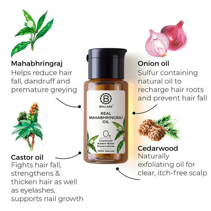 Brillare Real Mahabhringraj Hair Oil | Grocsy