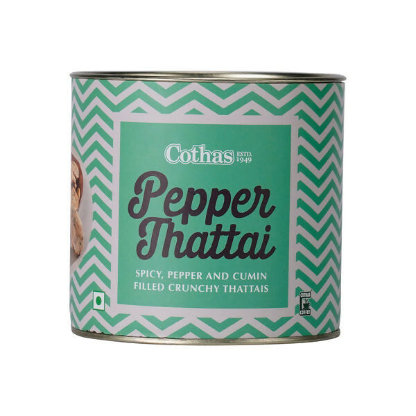 Cothas Pepper Thattai | Crispy Rice Flour Snack with Green Gram & Cumin | Grocsy