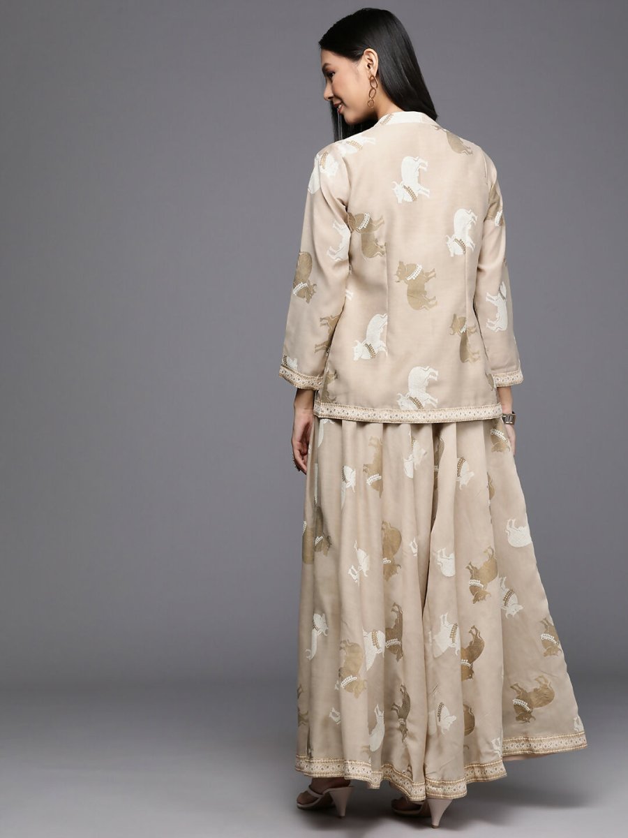 Ahalyaa Women's Traditional Wear Co-ods - Tan | Grocsy