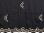 Vastranavya Black Embroidery Work Shimmer Chiffon Saree with Unstitched Blouse | Grocsy