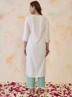Indo Era Women Ethnic Motifs Embroidered Sequinned Floral Kurta | Grocsy