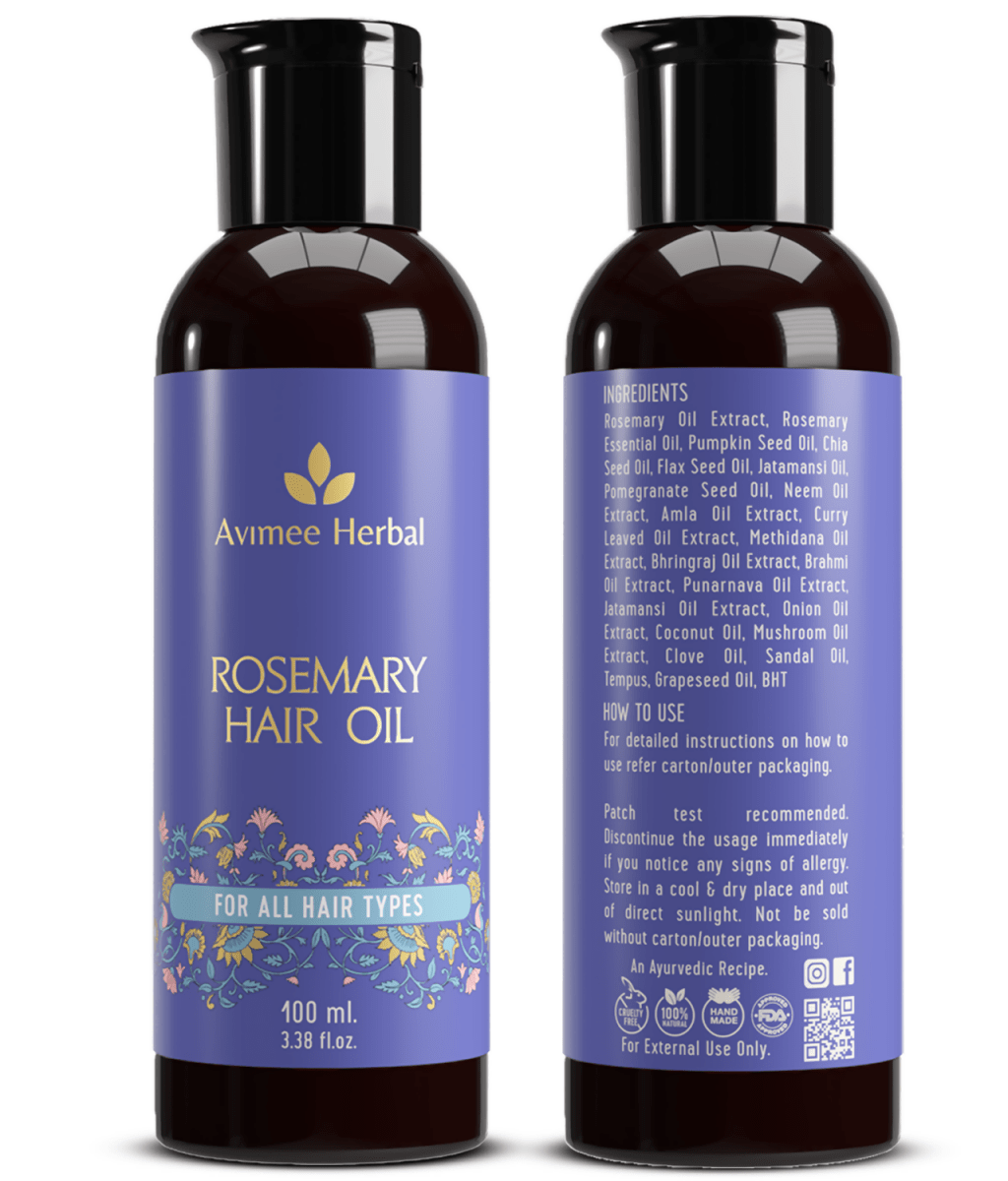 Avimee Herbal Rosemary Hair Care Routine Combo: Rosemary Water Spray & Rosemary Hair Oil | Grocsy