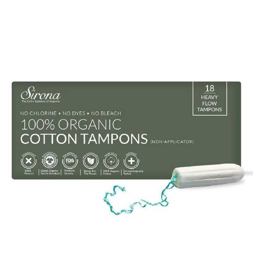 Sirona Heavy Flow Organic Cotton Tampons | Grocsy