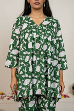 Joban Fashion Green Hand Block Printed Cotton Co-Ord Set | Grocsy