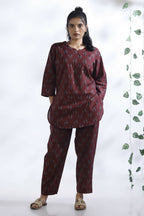 Breathables Butta Print Cotton Co-Ord Set – Wine | Grocsy