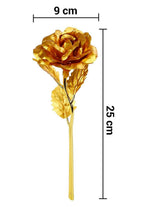 Tied Ribbons Gold-Polished Artificial Rose Flower With Box - Valentine's Day Gifts | Grocsy