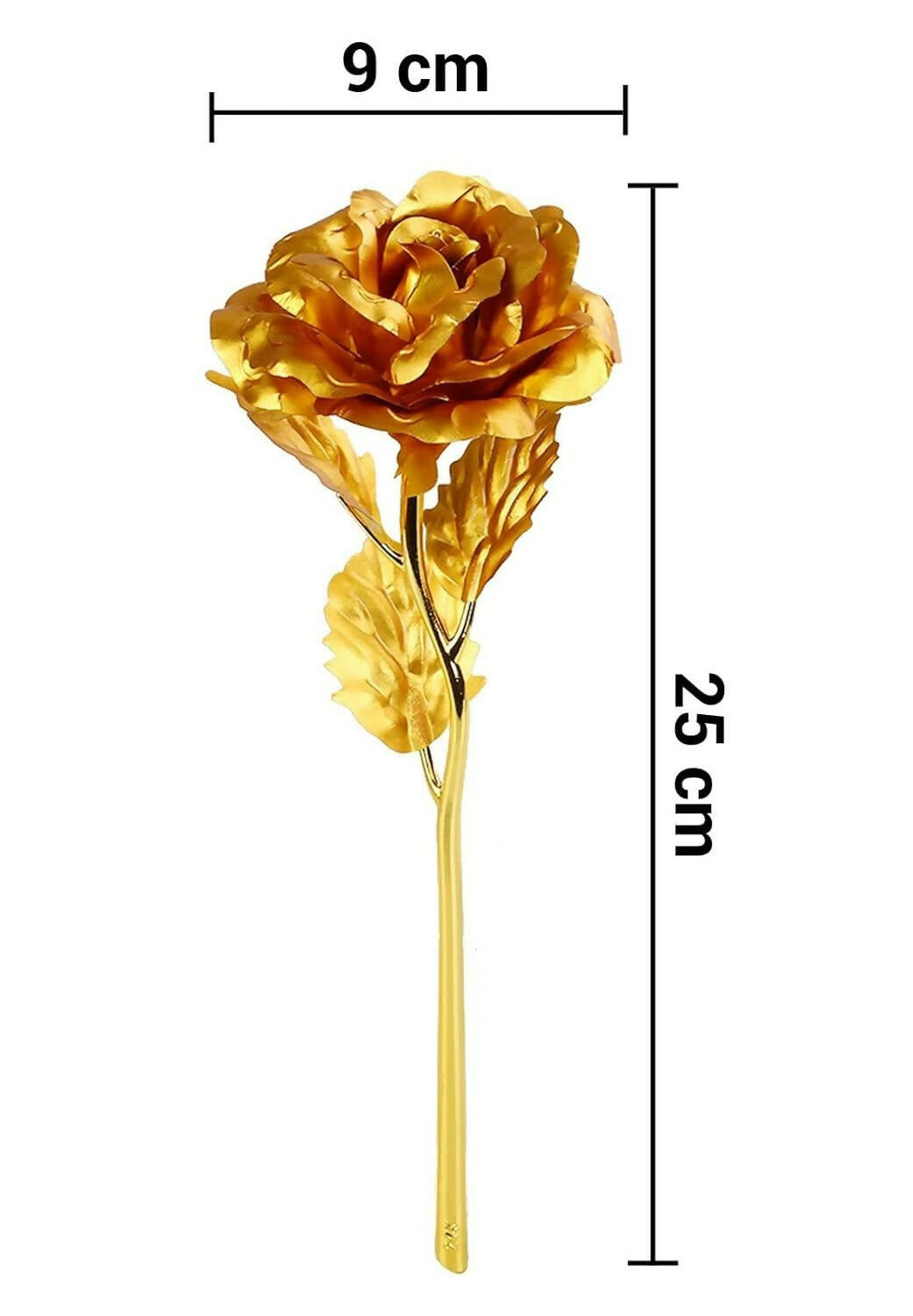 Tied Ribbons Gold-Polished Artificial Rose Flower With Box - Valentine's Day Gifts | Grocsy