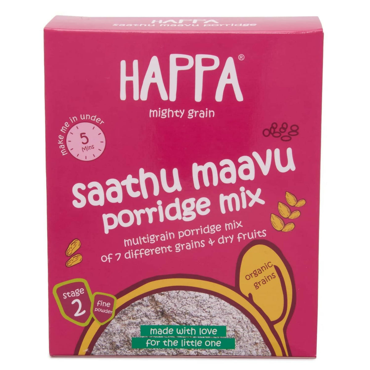 Happa Organic Baby Food Multigrain Saathu Maavu Porridge Mix | Grocsy