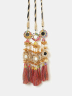 Ruby Raang Colorful Gold Work Parandi | Grocsy