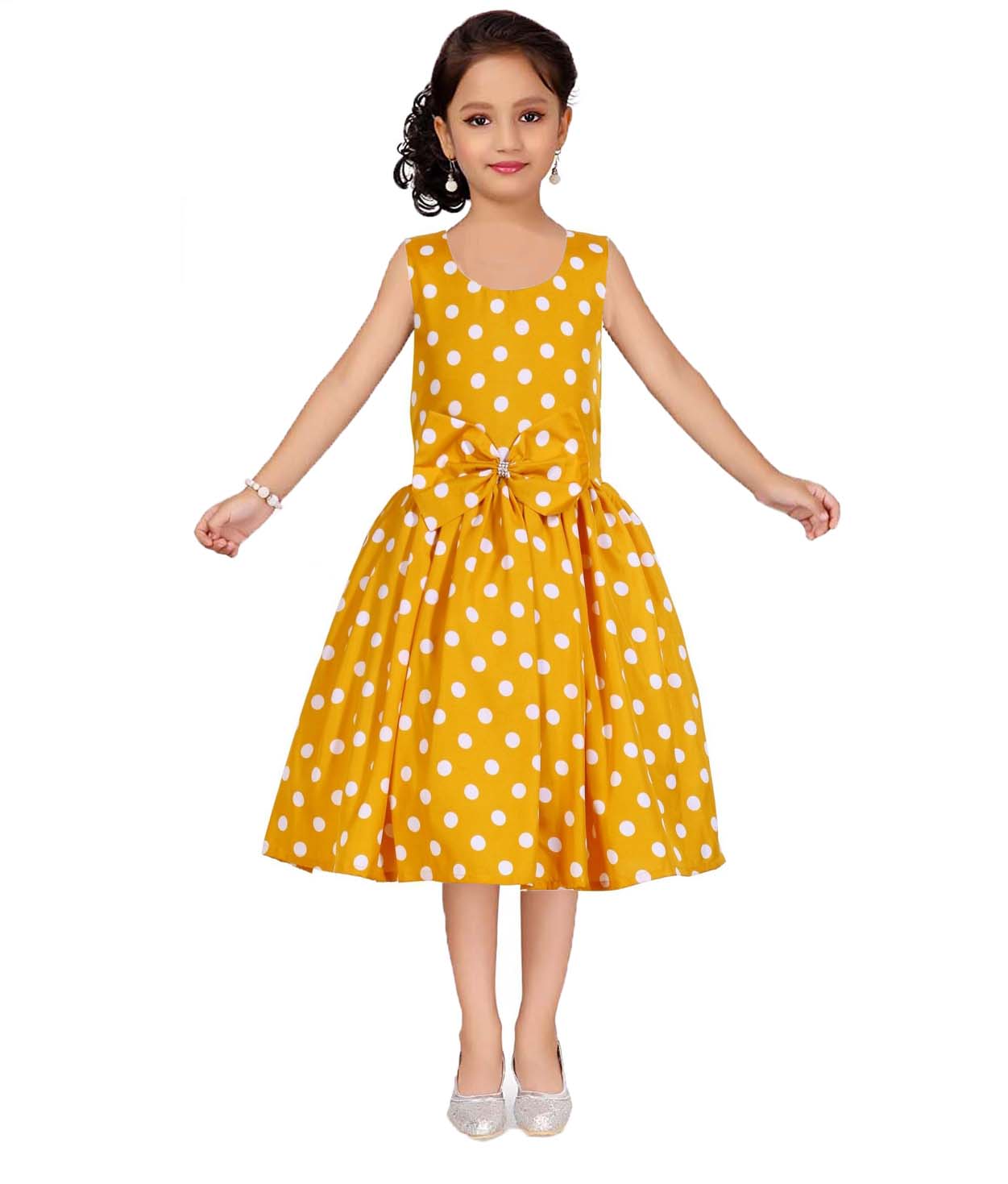 Asmaani Kids Party Wear Stylish Dresses, Perfect for Parties, Functions & Vacations - Yellow | Grocsy