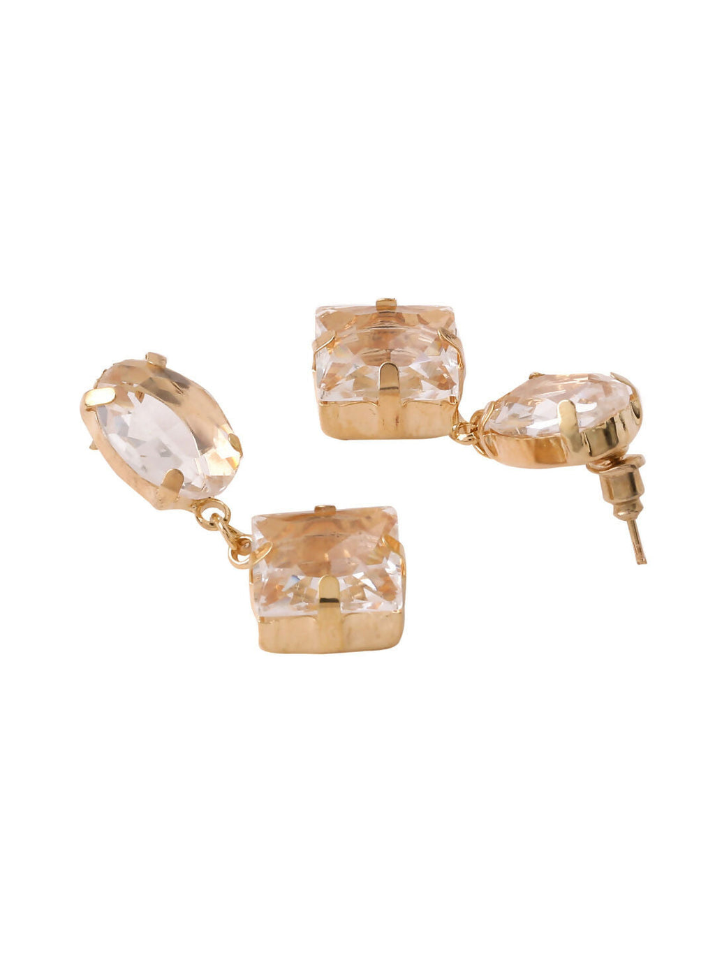 NVR Women Golden Cz Studded Studs Earrings | Grocsy