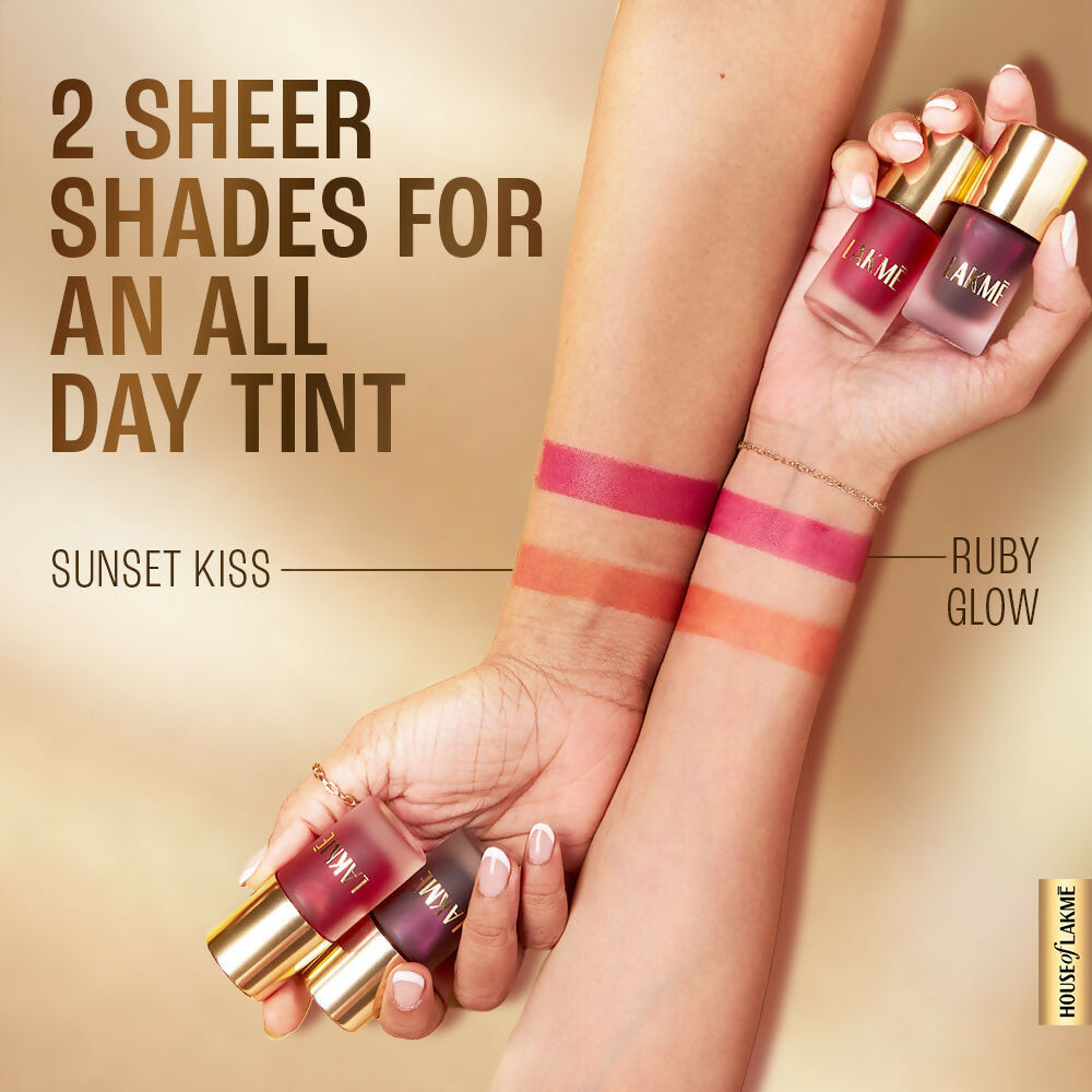 Lakme 9To5 Double Duty Lip & Cheek Water Stain, Transferproof & Long Lasting , Sunset Kiss | Grocsy