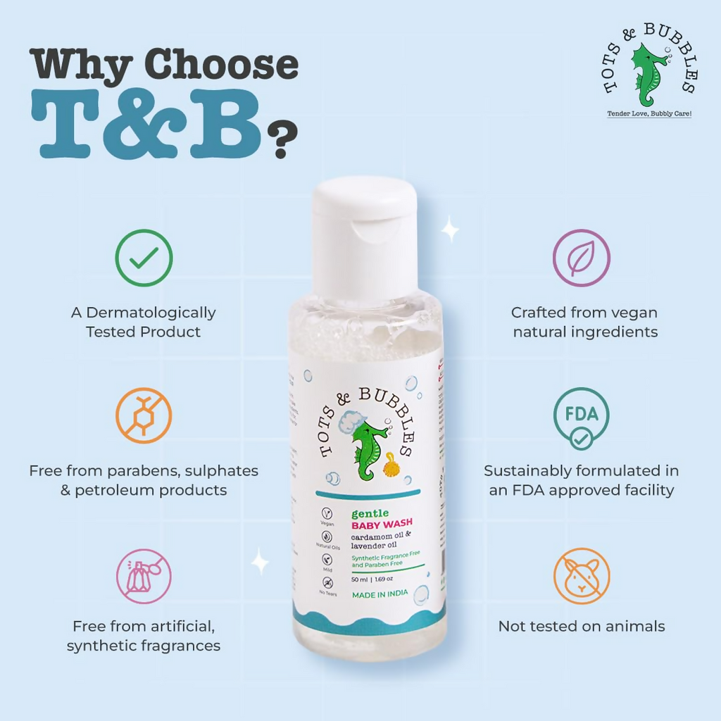 Tots & Bubbles Gentle Baby Body Wash with Natural Lavender & Cardamom Oil | Grocsy