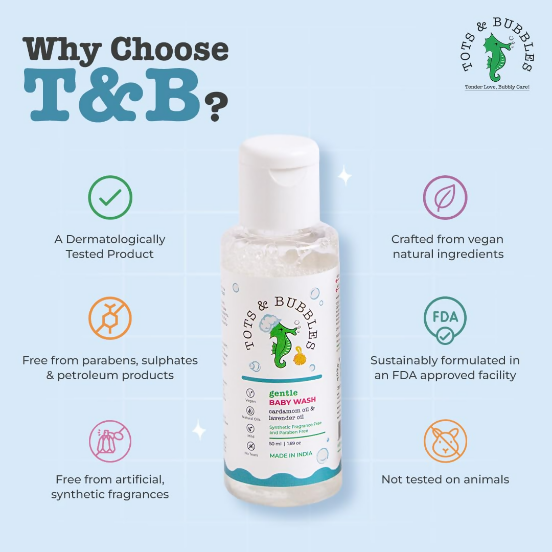 Tots & Bubbles Gentle Baby Body Wash with Natural Lavender & Cardamom Oil | Grocsy