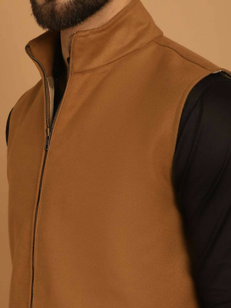 Even Apparels Pure Wool Nehru Jacket - Beige | Grocsy