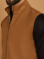 Even Apparels Pure Wool Nehru Jacket - Beige | Grocsy