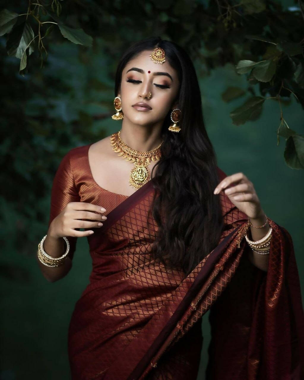 DEIANA'S Beautiful Designer Golden zari Soft Lichi Silk Saree - Brown | Grocsy