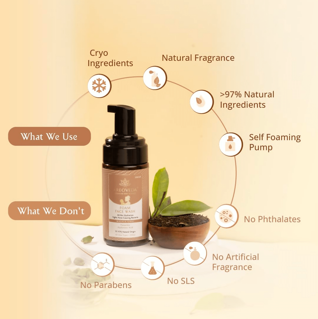 AreoVeda Moisturizing Foam Face Wash | Grocsy