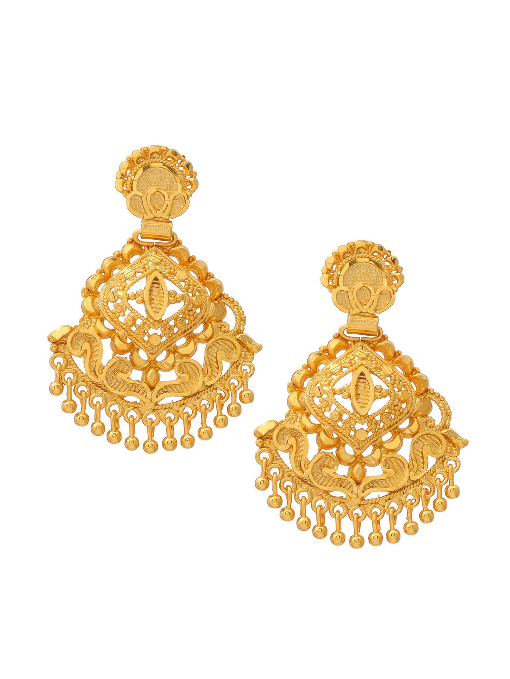 Ruby Raang Traditional Gold Earrings | Grocsy