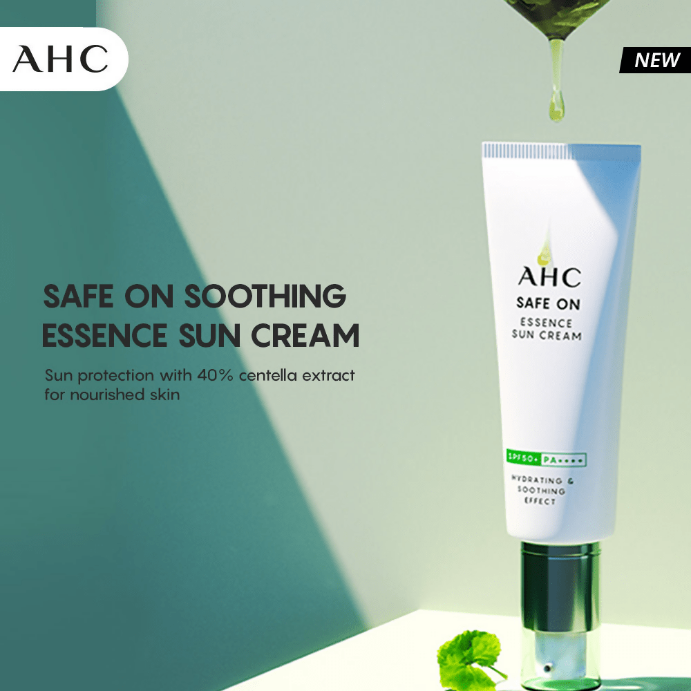 AHC Safe On Essence Sun Cream With SPF 50+ & PA++++ - Korean skincare | Grocsy