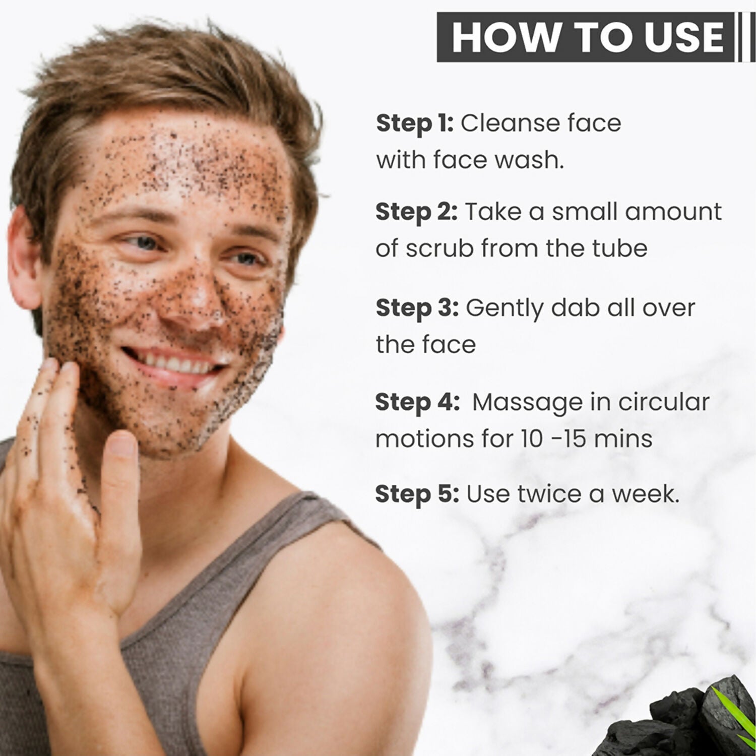 Globus Naturals Anti Pollution & Anti Acne Detox Charcoal Face Scrub for Men | Grocsy