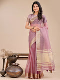 Shree Shyam Fashion Seoul Purple Organza Saree | Grocsy