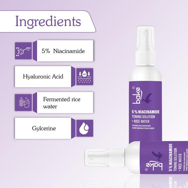 Bake 5% Niacinamide Toner With Fermented Rice Water | Grocsy