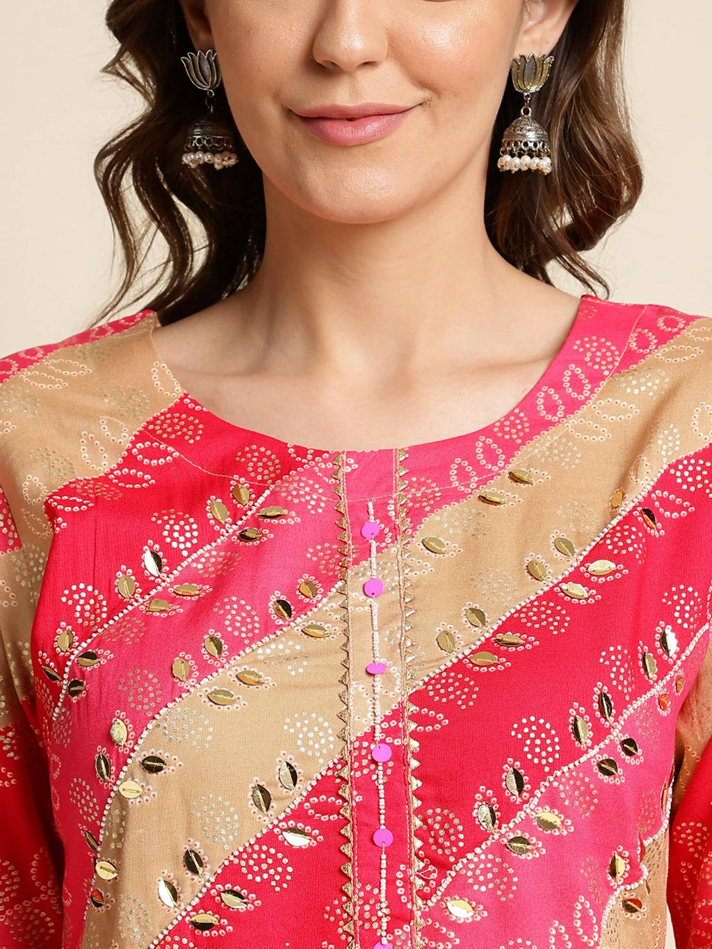 Pink Rayon Floral Printed Straight Fit Kurta - Prasuti | Grocsy
