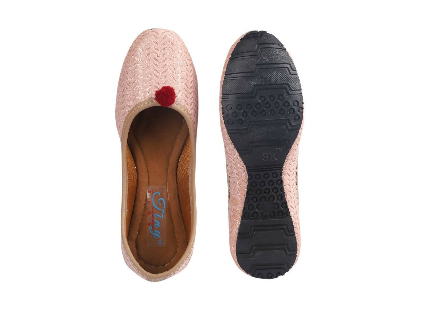 Tiny Bugs Girls Ethnic Wear Juttis - Rose Gold | Grocsy