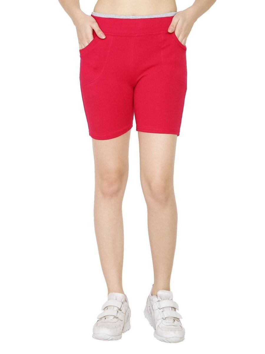 Asmaani Red Color Short Pant with Two Side Pockets | Grocsy