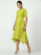 Myshka Women's Green A-Line Solid Kurta | Grocsy