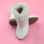 Tiny Bugs Girls Faux Fur Detail Winter Boots - White | Grocsy