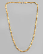 VOJ Gold-Polished Biscuit Chain With Hearts | Grocsy
