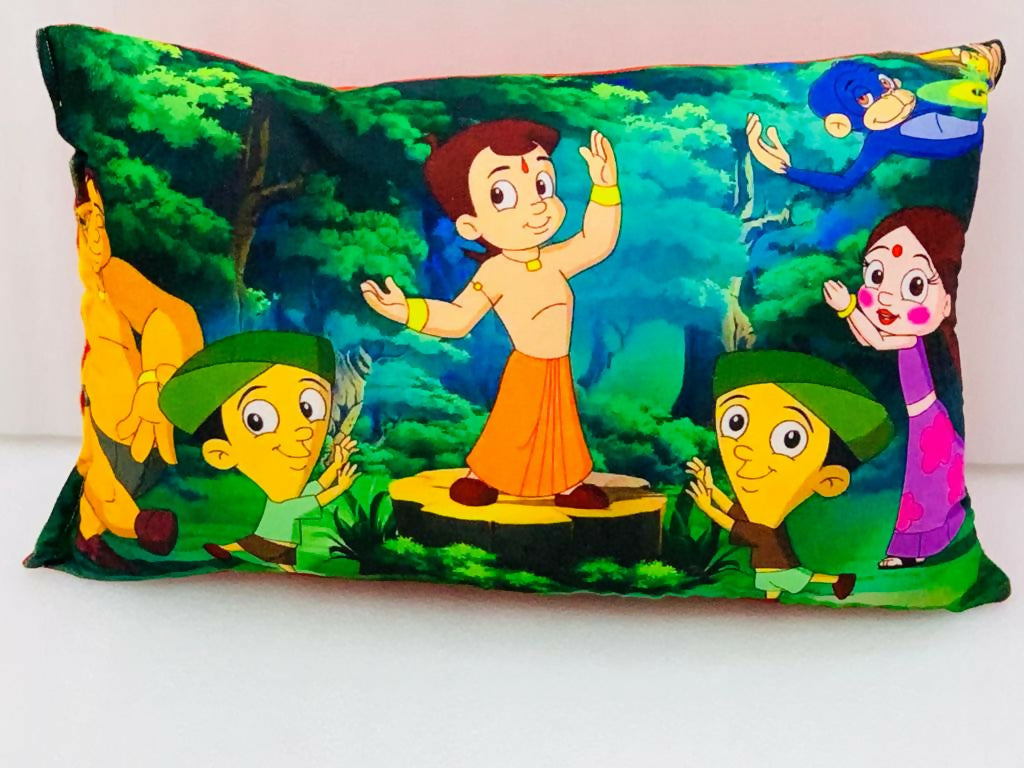 Unique Fashion Microfibre Filled Cushion For Kids - Chota Bheem Stage | Grocsy