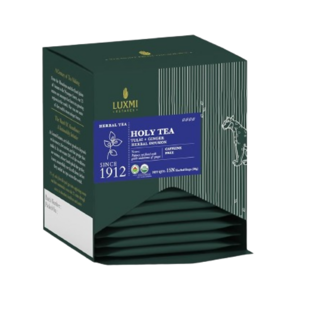 Luxmi Estates Holy Tea Tin - Tulsi Herbal Infusion | Grocsy