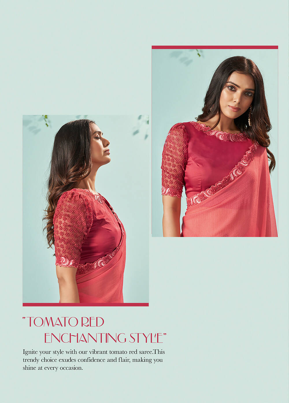 Peach Barbarie Chiffon Solid Saree With Unstitched Blouse Piece - Norita Ikshita | Grocsy