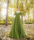 Green Pure Maslin Bandhej Print Work Stitched Suit With Dupatta - Anbazaar | Grocsy