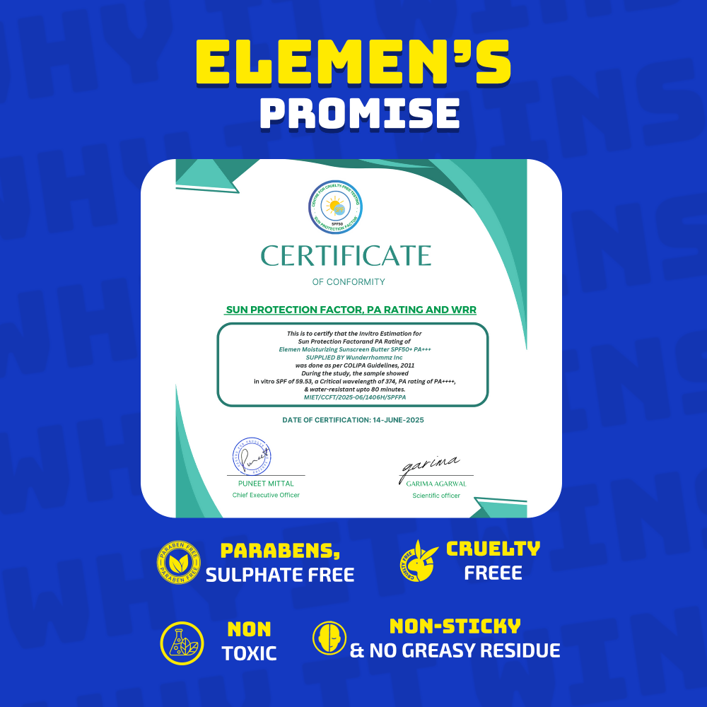 Elemen Moisturizing Sunscreen Butter SPF 50+ PA+++ | Grocsy